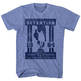 Breakfast Club-Detention-Light Blue Heather Adult S/S T-Shirt - Light Blue Heather
