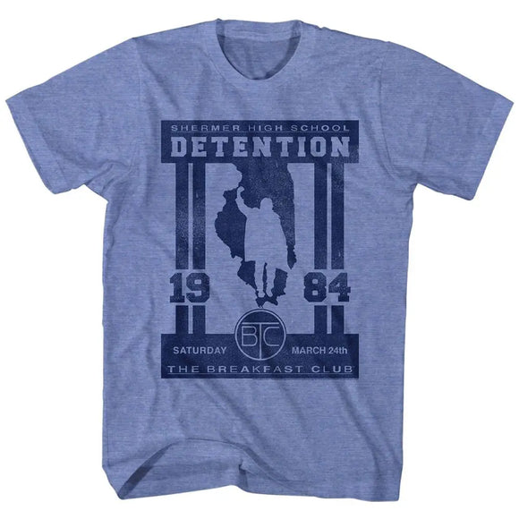 Breakfast Club-Detention-Light Blue Heather Adult S/S T-Shirt - Light Blue Heather