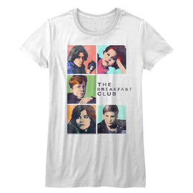 Breakfast Club-Five-White Ladies S/S T-Shirt - White