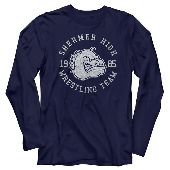 Breakfast Club-Wrestling Team-Navy Adult L/S T-Shirt - Navy