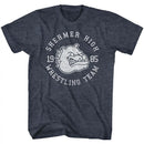 Breakfast Club-Wrestling Team-Navy Heather Adult S/S T-Shirt - Navy Heather