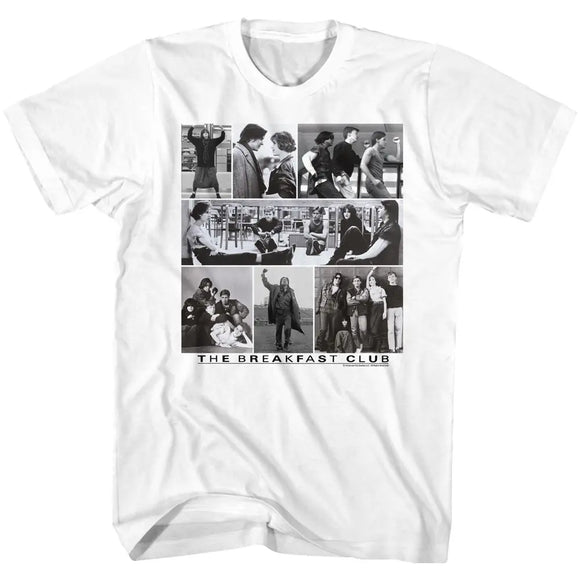 Breakfast Club-Collage-Y-White Adult S/S T-Shirt - White