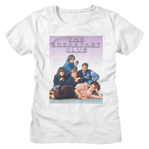Breakfast Club-Outline Logo-White Ladies S/S T-Shirt - White