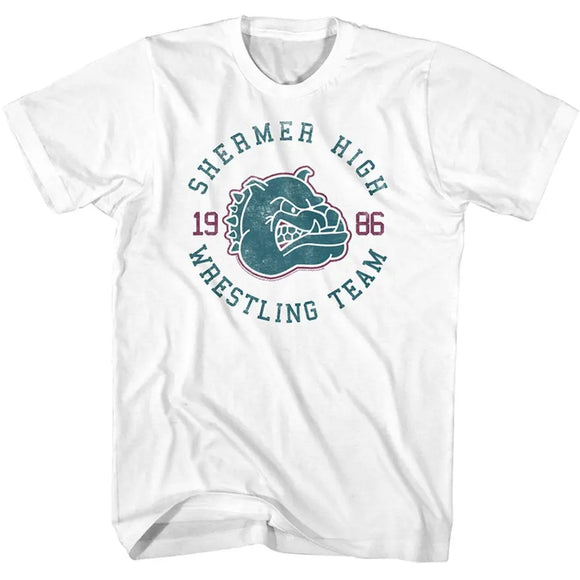 Breakfast Club-Breakfast Club Shermer High Logo Vintage-White Adult S/S T-Shirt - White