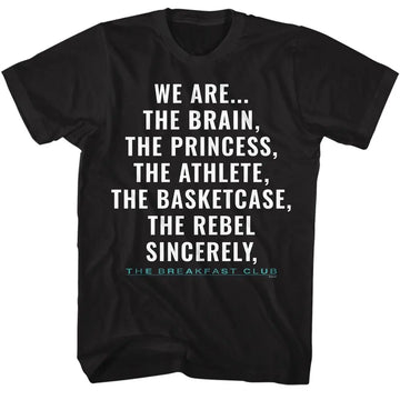 Breakfast Club-Breakfast Club Sincerely Yours-Black Adult S/S T-Shirt - Black