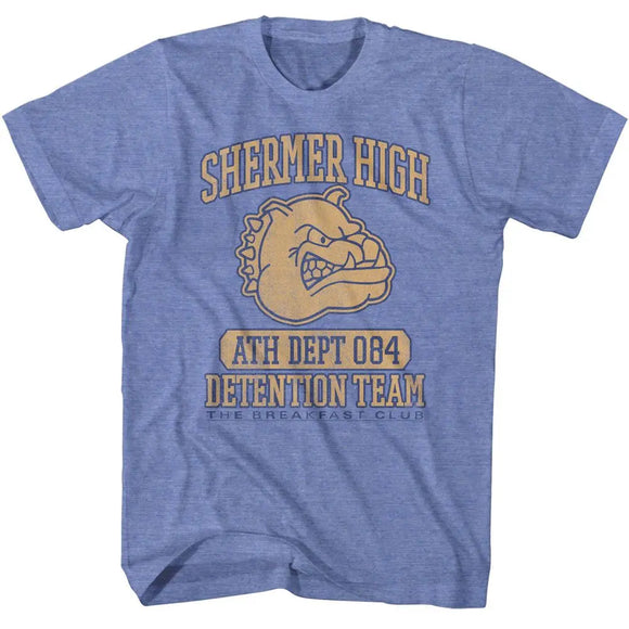 Breakfast Club-Breakfast Club Sherman High Detention-Light Blue Heather Adult S/S T-Shirt - Light Blue Heather