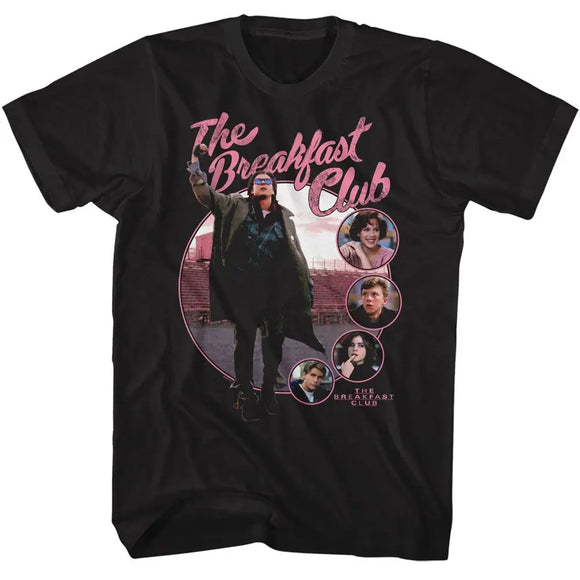 Breakfast Club-Breakfast Club Character Circles-Black Adult S/S T-Shirt - Black