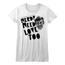 Breakfast Club-Nerd Love-White Ladies S/S T-Shirt - White