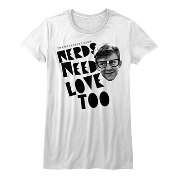 Breakfast Club-Nerd Love-White Ladies S/S T-Shirt - White