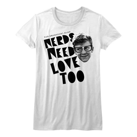 Breakfast Club-Nerd Love-White Ladies S/S T-Shirt - White