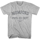 Beverly Hills Cop-Beverly Hills Cop Mumford Phys Ed Dept-Gray Heather Adult S/S T-Shirt - Gray Heather