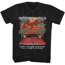 Beverly Hills Cop-Bhc Palms And Sun-Black Adult S/S T-Shirt - Black