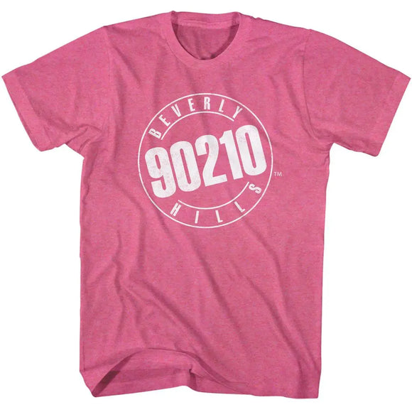 Beverly Hills 90210-Beverly Hills 90210 Logo-Retro Pink Heather Adult S/S T-Shirt - Retro Pink Heather