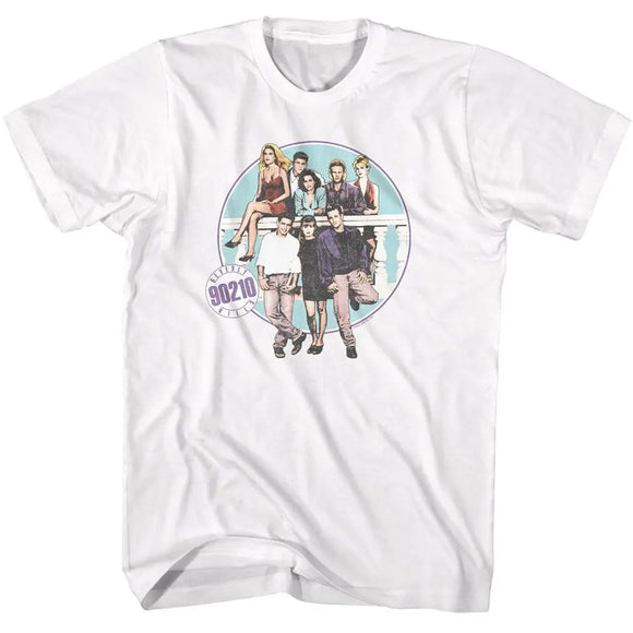 Beverly Hills 90210-Beverly Hills 90210 Balcony Group-White Adult S/S T-Shirt - White