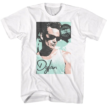 Beverly Hills 90210-Beverly Hills 90210 Dylan Graphic-White Adult S/S T-Shirt - White