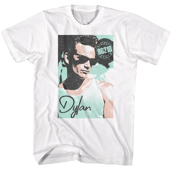 Beverly Hills 90210-Beverly Hills 90210 Dylan Graphic-White Adult S/S T-Shirt - White