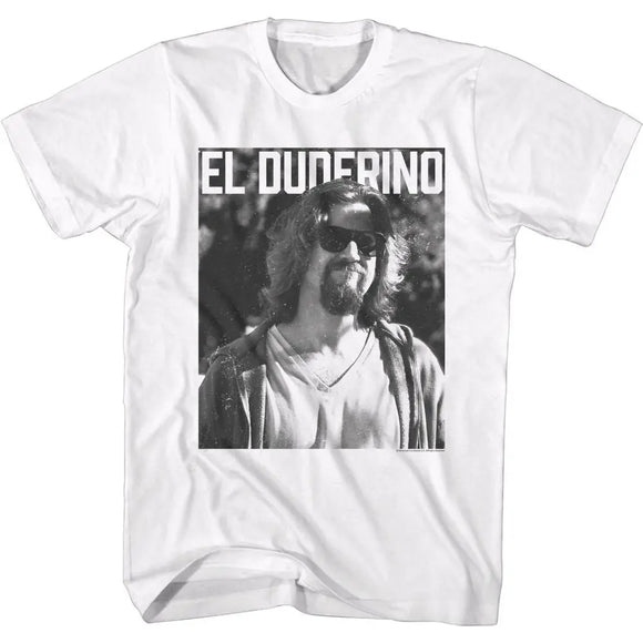 The Big Lebowski-El Duderino-White Adult S/S T-Shirt - White