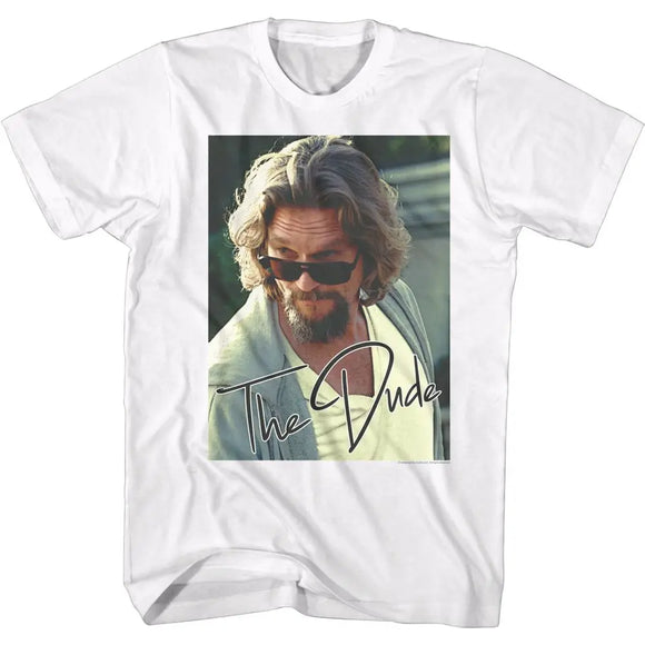 The Big Lebowski-The Dude-White Adult S/S T-Shirt - White