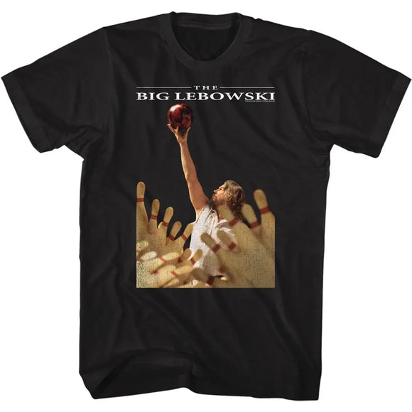 The Big Lebowski-Ball Lift-Black Adult S/S T-Shirt - Black