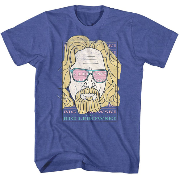 The Big Lebowski-Lgog Sunglasses-Royal Heather Adult S/S T-Shirt - Royal Heather