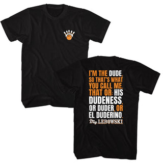 The Big Lebowski Big Lebowski-Im The Dude Adult T-Shirts