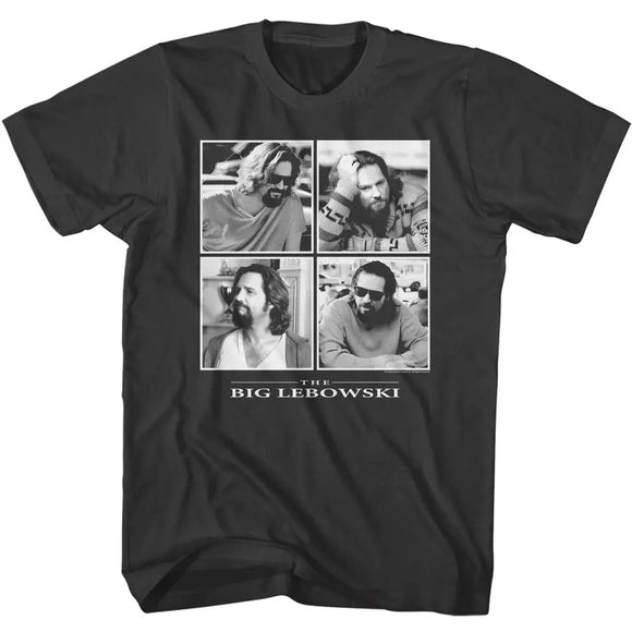 The Big Lebowski-The Big Lebowski Four Squares-Smoke Adult S/S T-Shirt - Smoke