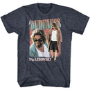 Big Lebowski-Big Lebowski Duo Pic-Navy Heather Adult S/S T-Shirt - Navy Heather