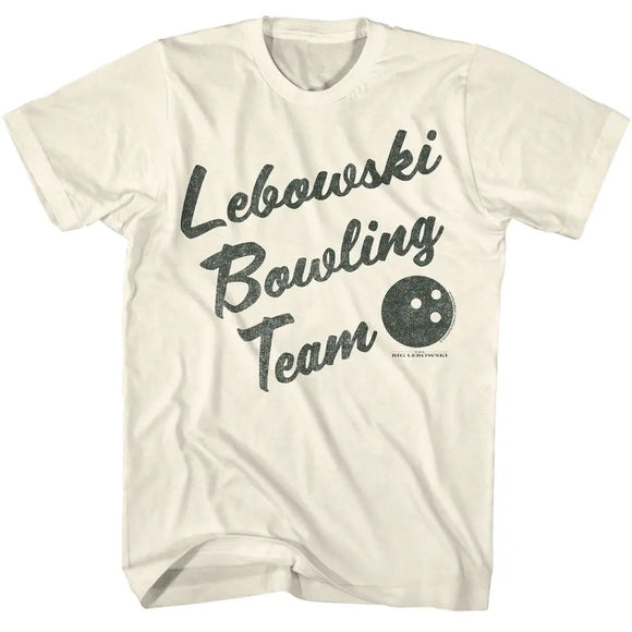Big Lebowski-Big Lebowski Bowling Team-Natural Adult S/S T-Shirt - Natural