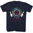 The Big Lebowski-The Big Lebowski Time To Bowl-Navy Adult S/S T-Shirt - Navy