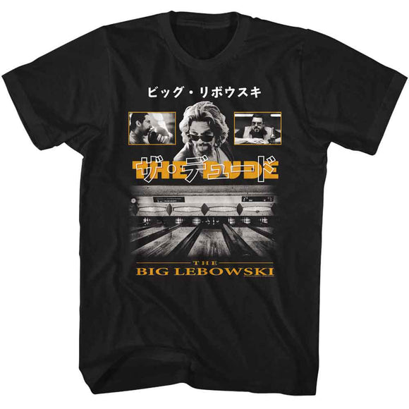 The Big Lebowski-The Big Lebowski Japanese Text-Black Adult S/S T-Shirt - Black