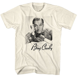 Bing Crosby-Bing Crosby Lean Pipe Signature-Natural Adult S/S T-Shirt - Natural
