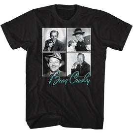 Bing Crosby-Bing Crosby 4 Square-Black Adult S/S T-Shirt S - Black