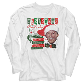 Bing Crosby-Bing Crosby Christmas With Bc-White Adult L/S T-Shirt - White