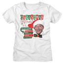 Bing Crosby-Bing Crosby Christmas With-White Ladies S/S T-Shirt - White