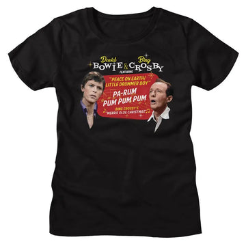 Bing Crosby-Bing Crosby And Bowie Pa Rum-Black Ladies S/S T-Shirt - Black
