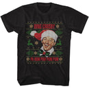 Bing Crosby-Bing Crosby Christmas Sweater-Black Adult S/S T-Shirt - Black