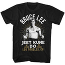 Bruce Lee-White Gold-Black Adult S/S T-Shirt - Black