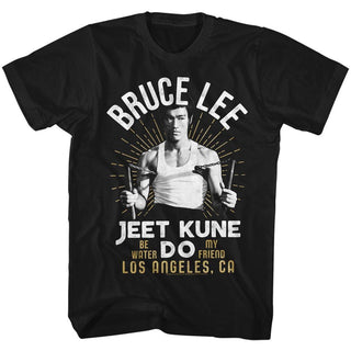 Bruce Lee Wht Gold Adult T-Shirts