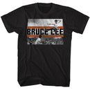 Bruce Lee-Fly Kick-Black Adult S/S T-Shirt - Black