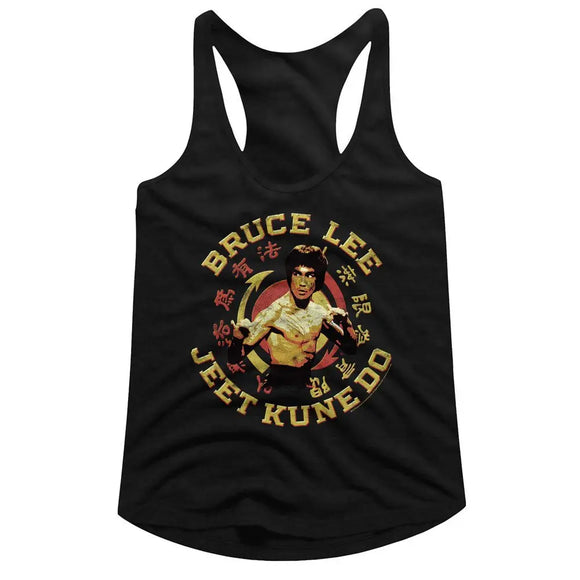 Bruce Lee-Jkd Master-Black Ladies Slimfit Racerback-S - Black