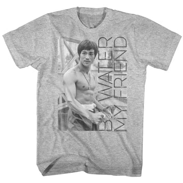 Bruce Lee-Water-Gray Heather Adult S/S T-Shirt - Gray Heather