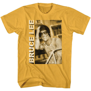 Bruce Lee-Casual Smiling-Ginger Adult S/S T-Shirt - Ginger