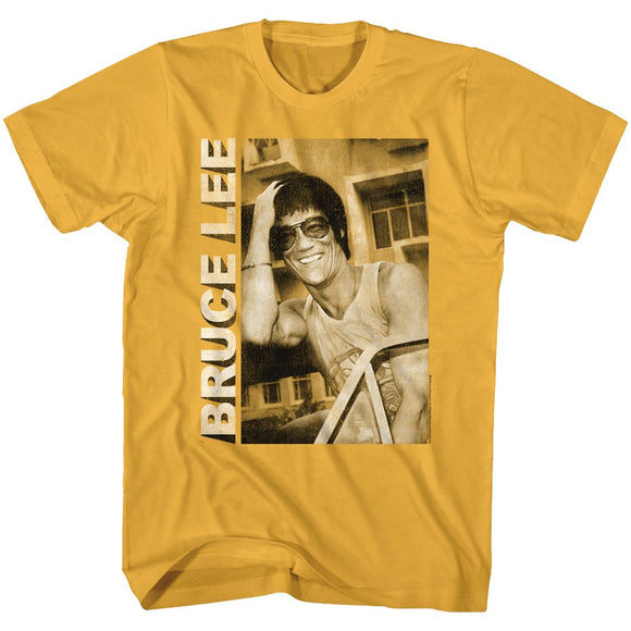 Bruce Lee-Casual Smiling-Ginger Adult S/S T-Shirt - Ginger