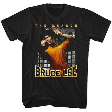 Bruce Lee-The Dragon-Black Adult S/S T-Shirt - Black