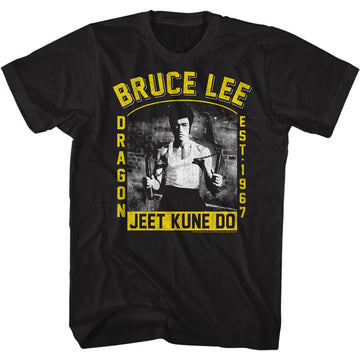 Bruce Lee-Dragon-Black Adult S/S T-Shirt - Black