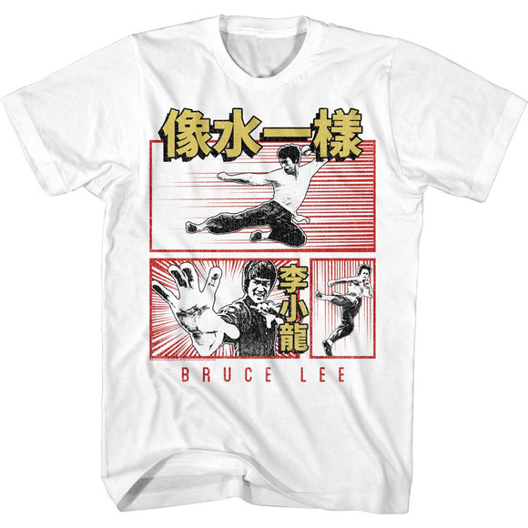 Bruce Lee-Chinese Comic-White Adult S/S T-Shirt - White