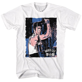 Bruce Lee-Bruce Lee Bruce Sketch-White Adult S/S T-Shirt - White