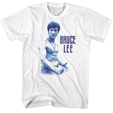 Bruce Lee-Bruce Lee Monochrome-White Adult S/S T-Shirt - White