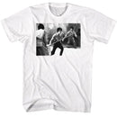 Bruce Lee-Bruce Lee Staff Fight-White Adult S/S T-Shirt - White