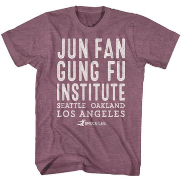 Bruce Lee-Simple-Vintage Maroon Heather Adult S/S T-Shirt - Vintage Maroon Heather